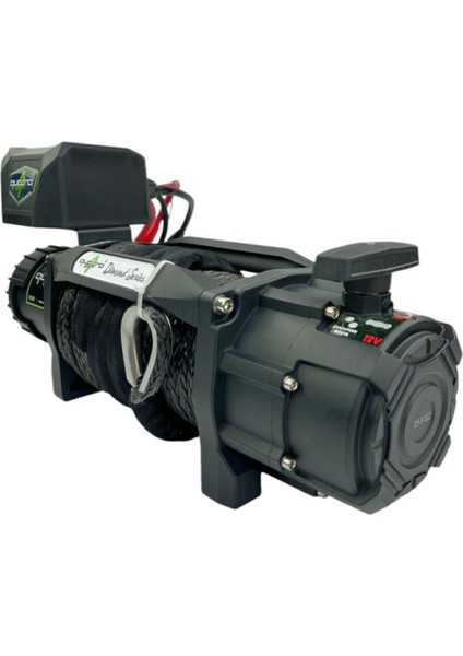 12V 13500 Lb Siyah Sentetik Halatlı Off-Road 4x4 Vinç (Siyah Halatlı)