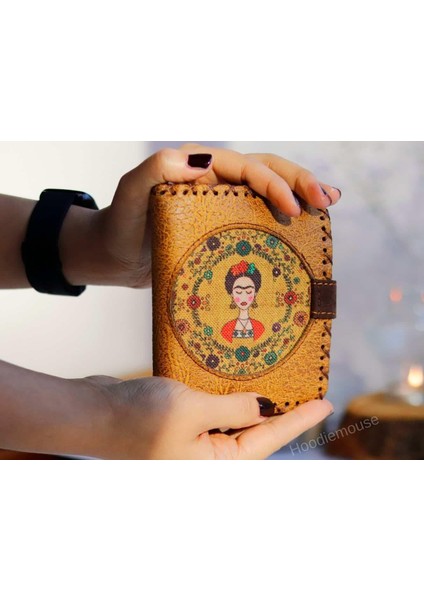 Frıda Figürlü Küçük Cüzdan Etnik Bohem Retro Style - Hardal fırsatları