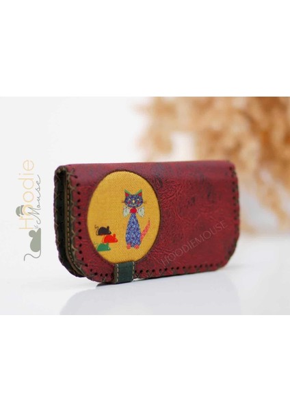 Kedi Fare Figürlü Büyük Cüzdan Etnik Bohem Retro Vintage Style - Bordo fiyatları