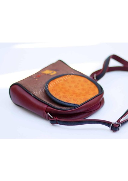Rakun Figürlü Küçük Postacı Omuz Çantası Etnik Bohem Style - Bordo