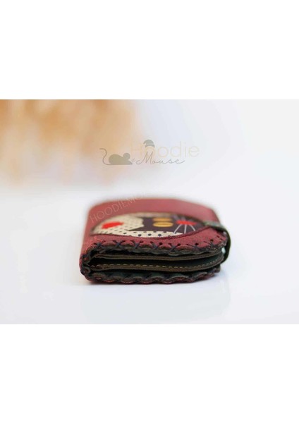 Kedi Aşkı Figürlü Büyük Cüzdan Etnik Bohem Retro Vintage Style - Bordo modelleri