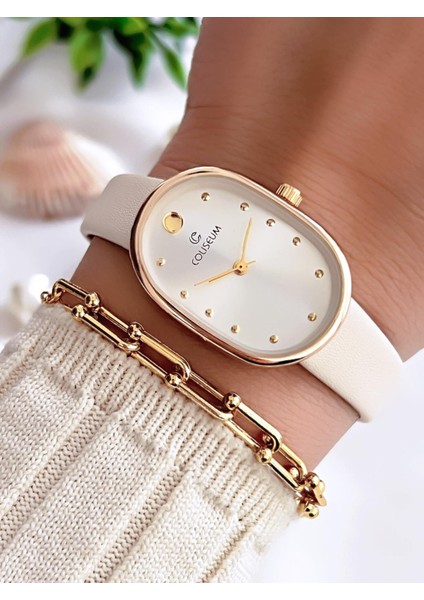 Deri Kordon Vintage Seri Kadın Kol Saati+Bileklik Hediyeli CL8104.BM5