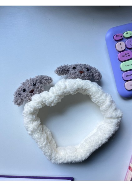 Sevimli Peluş Makyaj Spa Saç Bandı Bandana