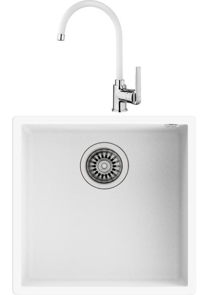 Square 40.40 Beyaz Evye + In 995 Beyaz Batarya Set