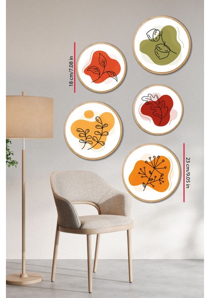 Dekoratif Oval 5 Parça Çerçeve Görünümlü Mdf Tablo Seti - Artovlcllct7 fiyatları