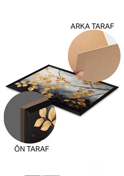 3 Parça Siyah Çerçeve Görünümlü Mdf Poster Tablo Seti - Set 5 fiyatları