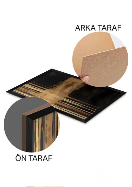 3 Parça Siyah Çerçeve Görünümlü Mdf Poster Tablo Seti - Set 3