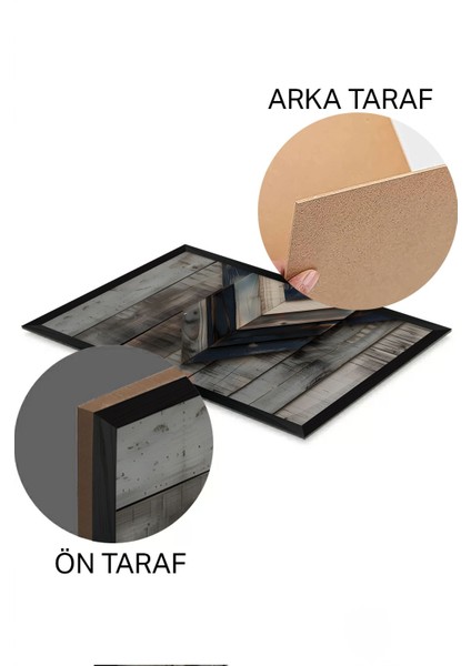 3 Parça Siyah Çerçeve Görünümlü Mdf Poster Tablo Seti - Set 6 fiyatları