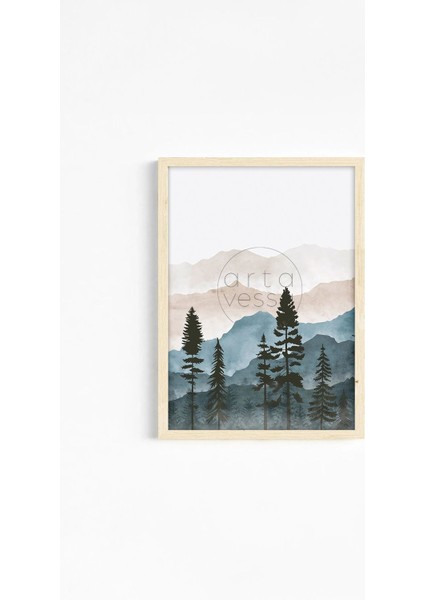 Gerçek Ahşap Çerçeveli 3 Parça 3D Poster Tablo Seti - ERSY3SET17