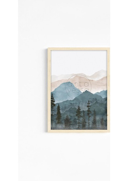 Gerçek Ahşap Çerçeveli 3 Parça 3D Poster Tablo Seti - ERSY3SET17