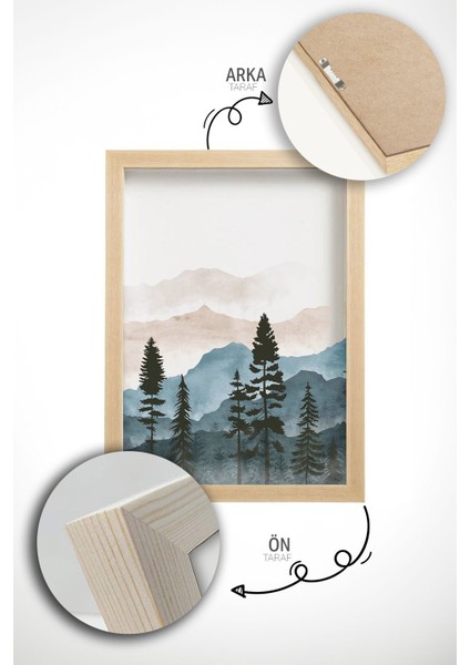 Gerçek Ahşap Çerçeveli 3 Parça 3D Poster Tablo Seti - ERSY3SET17