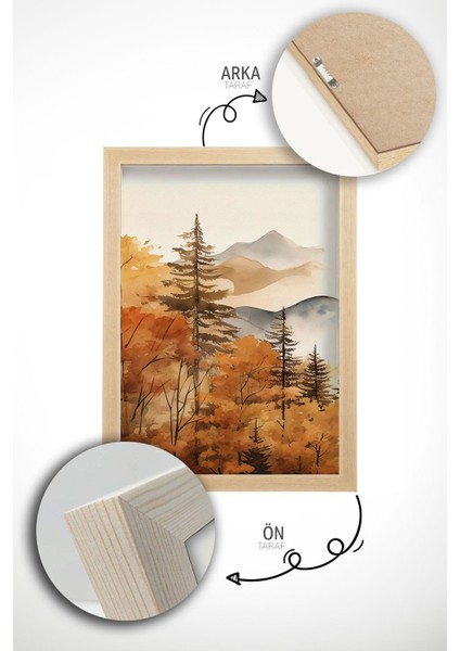 Gerçek Ahşap Çerçeveli 3 Parça 3D Poster Tablo Seti - ERSY3SET4 indirimleri