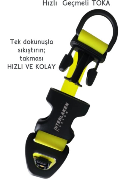 Su Geçirmez Sağlam D-Halkalı Sarı Köpek Boyun Tasması - L