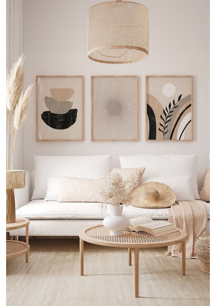 3 Parça Çerçeve Görünümlü Mdf Tablo Seti - ARTSYCLLCT38