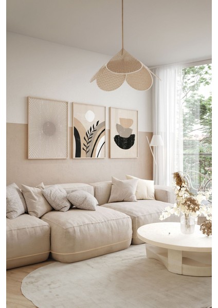 3 Parça Çerçeve Görünümlü Mdf Tablo Seti - ARTSYCLLCT38 fiyatları