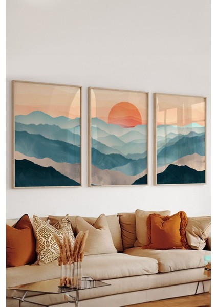 3 Parça Çerçeve Görünümlü Mdf Tablo Seti - ARTSYCLLCT37