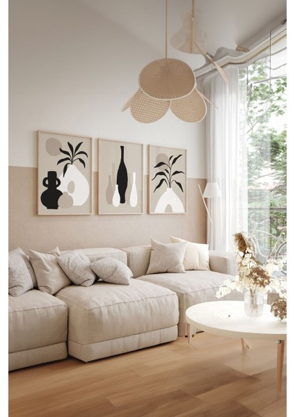 3 Parça Çerçeve Görünümlü Mdf Tablo Seti - ARTSYCLLCT40
