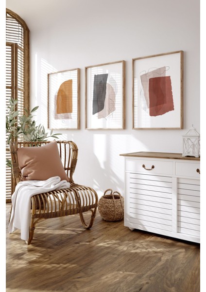 3 Parça Çerçeve Görünümlü Mdf Tablo Seti - ARTSYCLLCT43