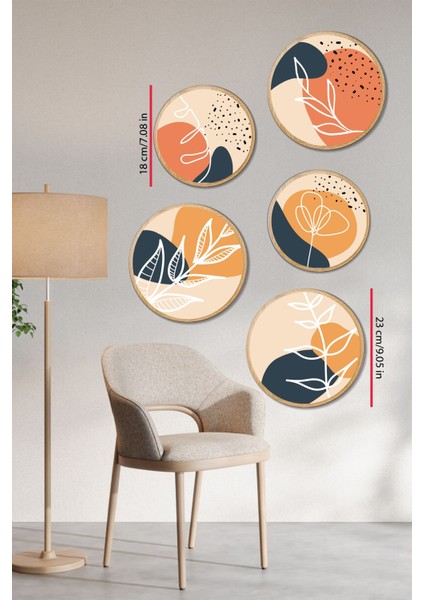 Dekoratif Oval 5 Parça Çerçeve Görünümlü Mdf Tablo Seti - Artovlcllct9 fiyatları