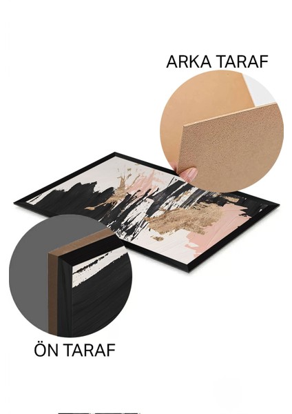 3 Parça Siyah Çerçeve Görünümlü Mdf Poster Tablo Seti - Set 40 fiyatları