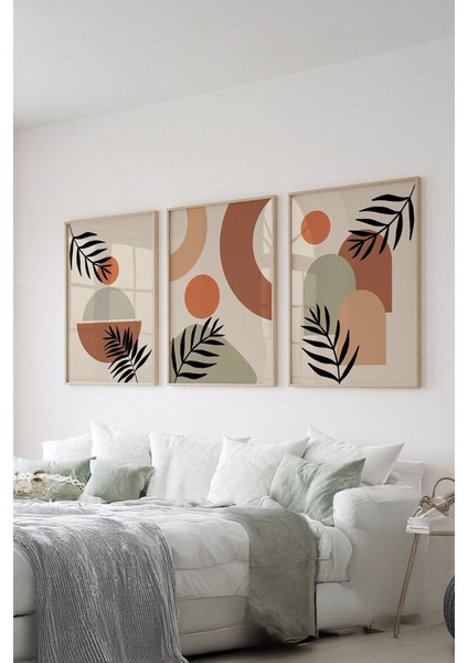 Gerçek Ahşap Çerçeveli 3 Parça 3D Poster Tablo Seti - ERSY3SET26