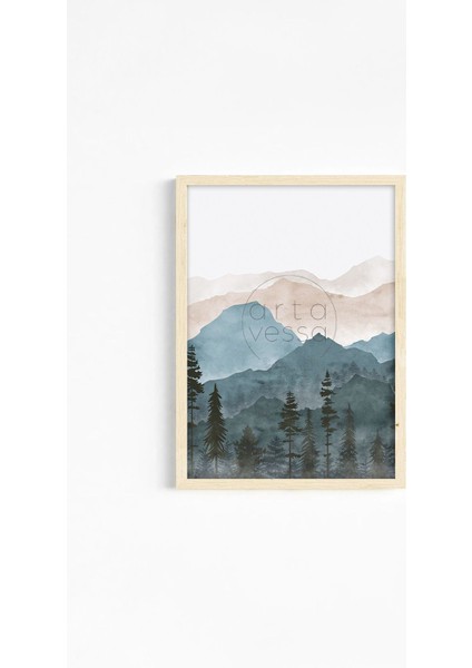 Gerçek Ahşap Çerçeveli 3 Parça 3D Poster Tablo Seti - ERSY3SET8