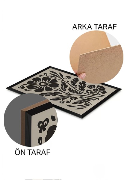 3 Parça Siyah Çerçeve Görünümlü Mdf Poster Tablo Seti - Set 30 fiyatları
