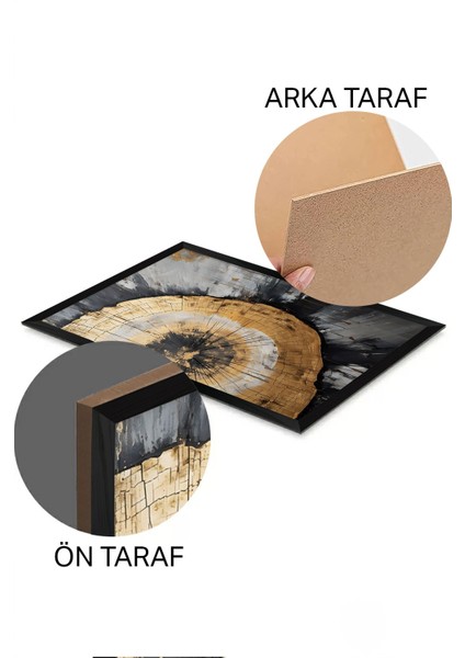 3 Parça Siyah Çerçeve Görünümlü Mdf Poster Tablo Seti - Set 10 fiyatları