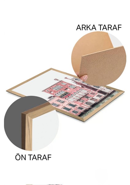 3 Parça Ahşap Çerçeve Görünümlü Mdf Tablo Seti - ERSYCRVSZ3SET3