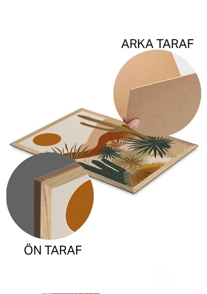 3 Parça Ahşap Çerçeve Görünümlü Mdf Tablo Seti - ERSYCRVSZ3SET10 fiyatları
