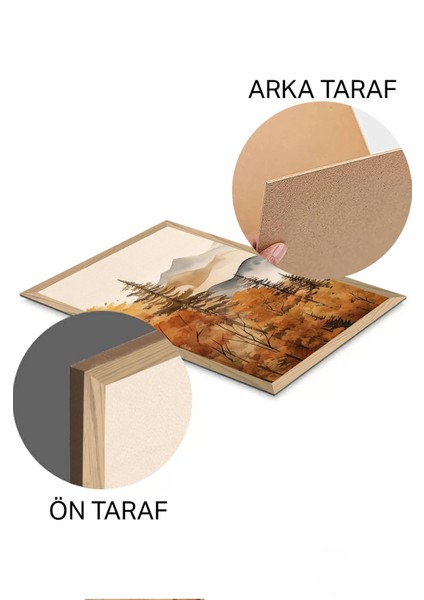 3 Parça Ahşap Çerçeve Görünümlü Mdf Tablo Seti - ERSYCRVSZ3SET4 fiyatları