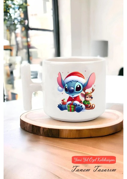 Yeni Yıl Yılbaşı Noel Tasarımlı T Kulp Seramik Kupa 2