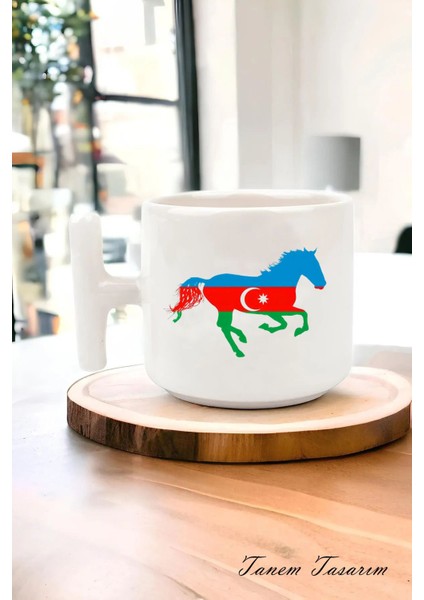 Azerbaycan Tasarımlı Baskılı T Kupa Bardak , Azeri, Bakü, Qarabağ, Karabağ, Baskılı Kupa Bardağı