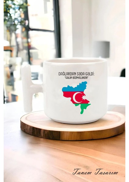 Azerbaycan Tasarımlı Baskılı T Kupa Bardak , Azeri, Bakü, Qarabağ, Karabağ, Baskılı Kupa Bardağı