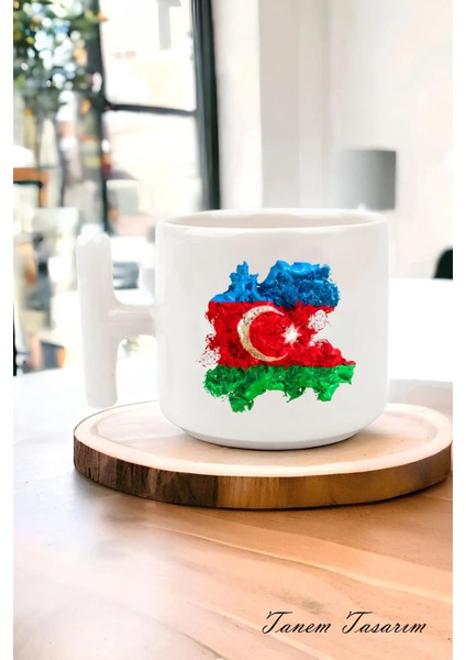 Azerbaycan Tasarımlı Baskılı T Kupa Bardak , Azeri, Bakü, Qarabağ, Karabağ, Baskılı Kupa Bardağı