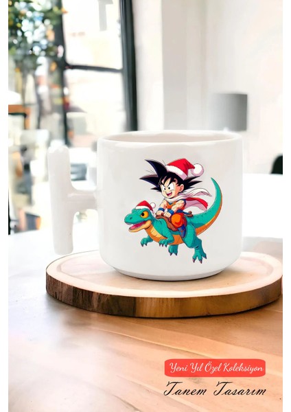 Yeni Yıl Yılbaşı Noel Tasarımlı T Kulp Seramik Kupa