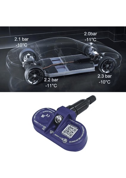 Tesla Model Y / Model 3 Orijinal Bluetooth Lastik Basıncı Sensörü (Tps), Mavi Renk 1490701-01-B 1490701-01-C 1490701-00-B 149070101B 149070101C 149070100B