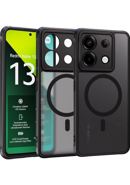 Xiaomi Redmi Note 13 Pro 5g Kılıf Mat Magsafe Şarj Özellikli Darbe Önleyici Hassas Butonlu Yumuşak Renkli Kenar