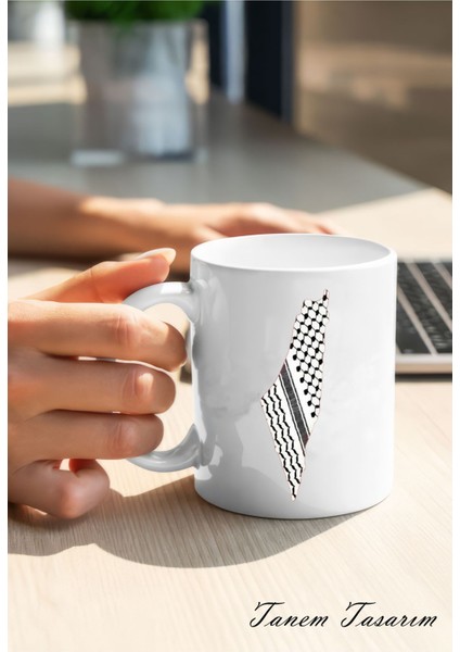 Filistin Tasarımlı Baskılı Kupa Bardak , Gazze Kupa Bardak , Küdüs Kupa Bardağı Klasik