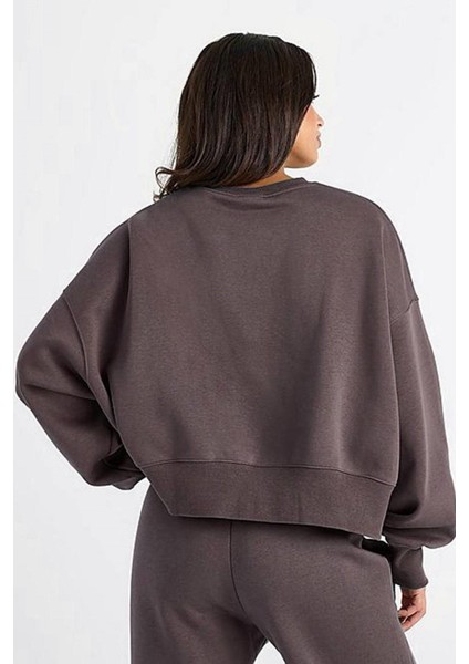 Sportswear Essential Collection Fleece Oversized Kadın Sweatshirt Kahverengi fiyatları