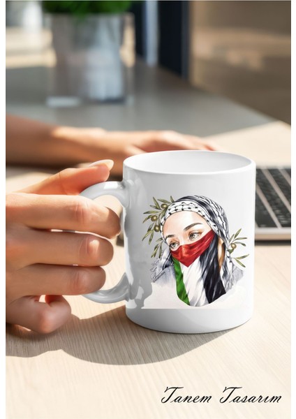 Filistin Tasarımlı Baskılı Kupa Bardak , Gazze Kupa Bardak , Küdüs Kupa Bardağı Klasik