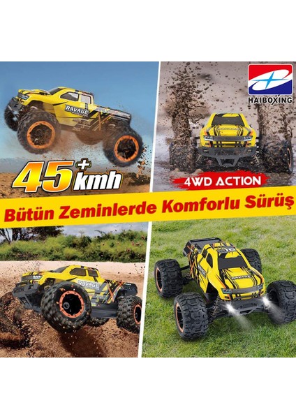 Haıboxıng 1/16TH Scale 4WD Brushless Truck Rtr (Sarı)