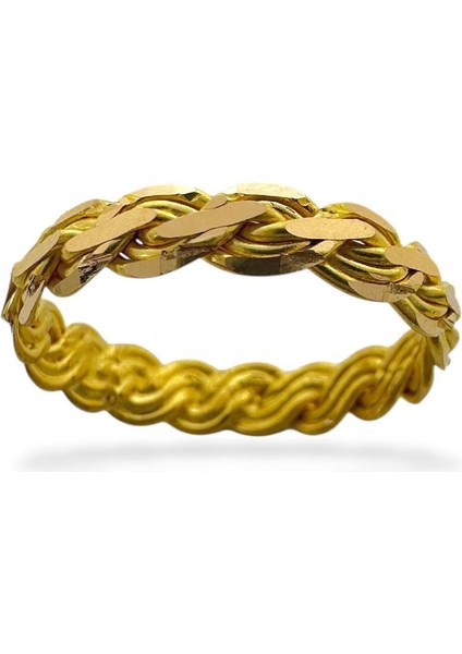 22 Ayar Altın 4 mm Adana Tel Burma Çok Şık Alyans Yüzük