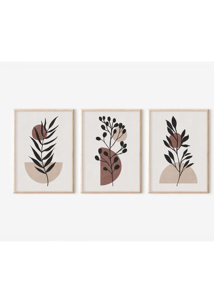 Gerçek Ahşap Çerçeveli 3 Parça 3D Poster Tablo Seti - 3DARTSOHOSET59