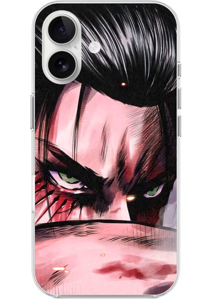 Apple iPhone 16 Plus Uyumlu Şeffaf Kılıf Attack On Titan Tasarımlı 2