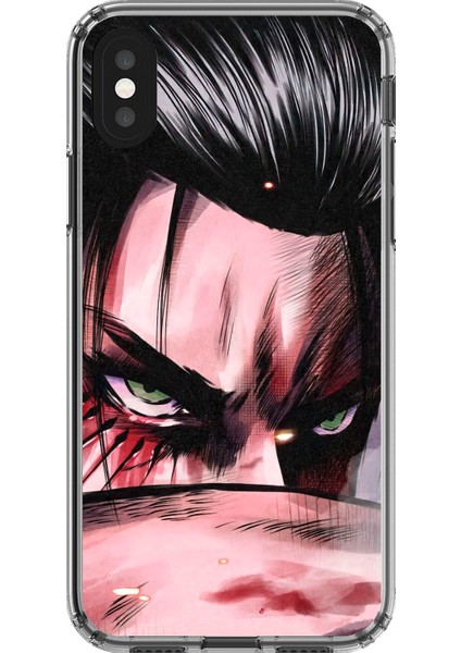 Apple iPhone Xs Max Uyumlu Şeffaf Kılıf Attack On Titan Tasarımlı 2