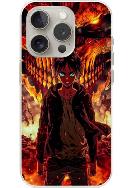 Apple iPhone 13 Pro Uyumlu Şeffaf Kılıf Attack On Titan Tasarımlı 3