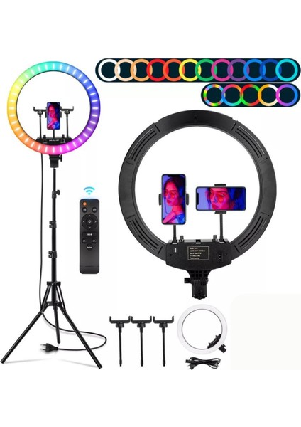 Vilya 45CM Megalüx Döküm Ayaklı Profesyonel Kuaför Makyaj Çekimleri 18ınç 460 LED Ring Lıght modelleri