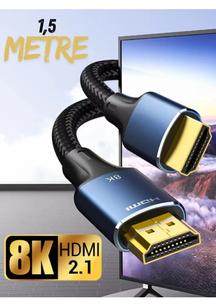 8k HDMI Hdmı HDMI Kablosu 2.1V Kablosu Premium Hdtv 8k 60hz 4K 120hz 7680P Yüksek Hızlı
