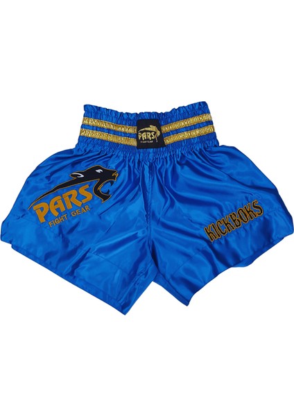 Kick Boks Şortu Nakışlı Mavi